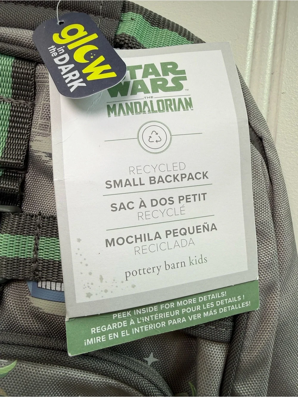 Pottery Barn School STAR WARS Small BACKPACK Grogu Yoda Mandalorian NEW
